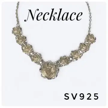 실버 925 멕시코제 장미 모티브 목걸이