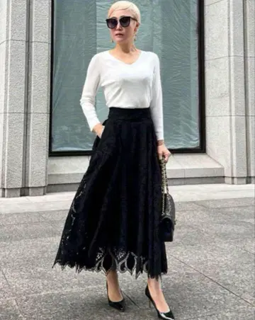 JENNES 전체 레이스 스커트