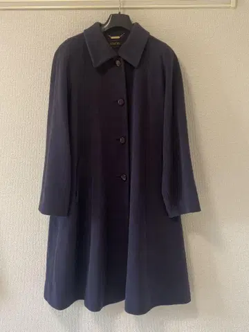 울 혼방 네이비 롱 코트 사이즈 B83 H91 T158