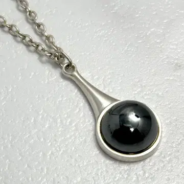 GEORG JENSEN 156 헤마타이트 롱 체인 목걸이