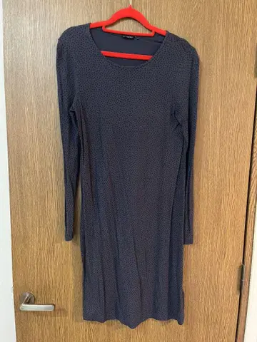 marimekko 네이비 도트 무늬 긴팔 얇은 소재 원피스 S 사이즈