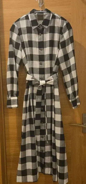 DAMACollection 체크 무늬 긴팔 셔츠 원피스