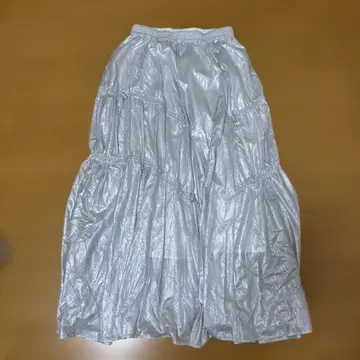 JEANASiS 실버 플레어 롱 스커트 프리 사이즈