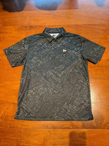 뉴에라 골프 피케 셔츠 골프 코스 패턴 S