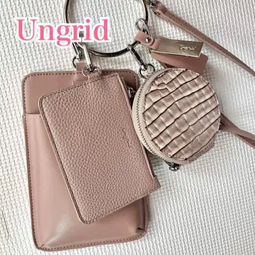 Ungrid 스마트폰 숄더백 멀티 숄더 핑크 베이지 카드