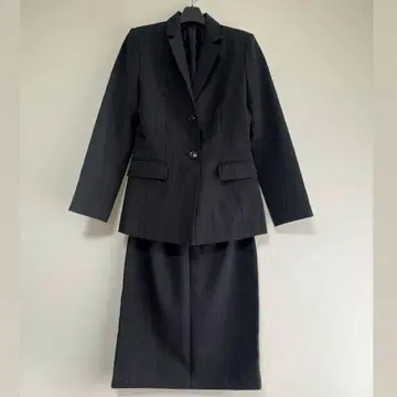 블랙 스트라이프 여성용 비즈니스 수트 세트 160cm M L