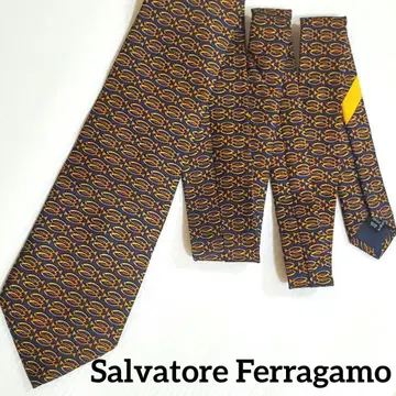 [ Salvatore Ferragamo ] 간치니 패턴 실크 넥타이