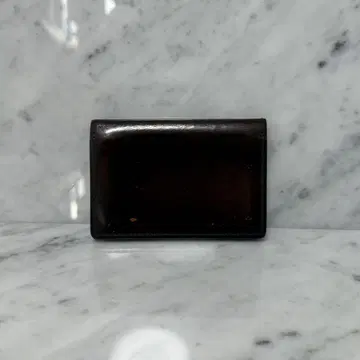 dunhill 던힐 카드 케이스 이단 접이식 브라운 에나멜 천연 가죽