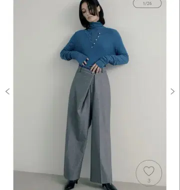 MIESROHE 데님 절개 랩 팬츠