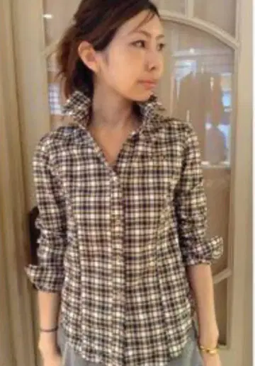 L'Appartement 체크 BD 셔츠