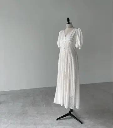 cocodeal 코코딜 레이스 MIX 퍼프 슬리브 원피스
