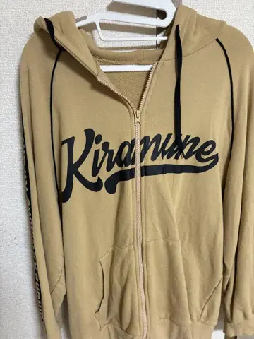 Kiranune 후드 부착 후드티 베이지