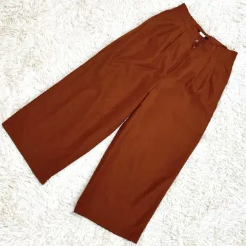 테라코타 와이드 팬츠 허리밴딩 L 사이즈 턱 포함 릴랙스 돌려입기