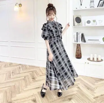 evelyn 체크 롱 OP 하타 미사키 씨 콜라보
