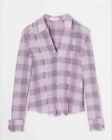 MOUSSY 더블 프론트 타탄 셔츠 상의