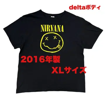 레어 XL NIRVANA SMILE T셔츠 2016 양면 프린트