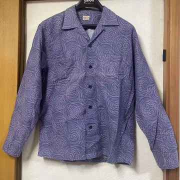 레어 동양 엔터프라이즈 슈가케인 기하학 패턴 코튼 플란넬 셔츠 M 사이즈