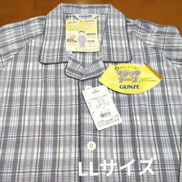 GUNZE 면 100% 신사 벨크로 테이프 파자마 LL