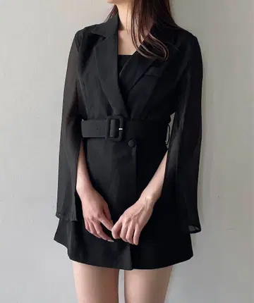 NOMAE 시어 슬리브 테일러드 원피스