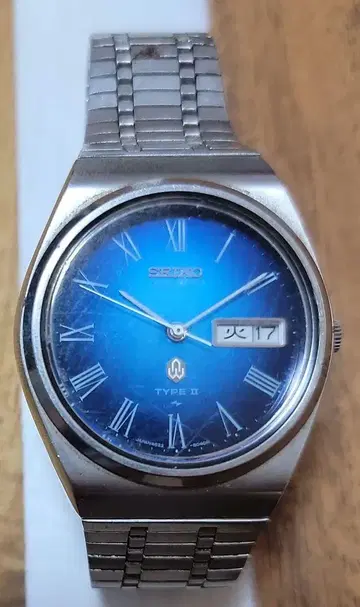 1970년대 빈티지 SEIKO TYPE II 손목시계 블루