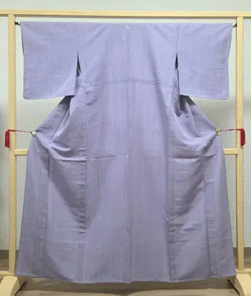 A2 하지메 세로 줄무늬 스트라이프 보라색  순수 실크 코몬 기모노