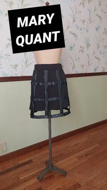 MARY QUANT 인조 가죽 스커트 블랙 펑크 고스로리