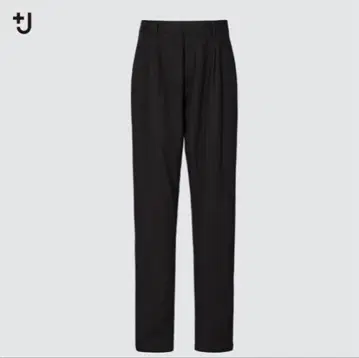 유니클로 UNIQLO +j 질 샌더 울 블렌드 턱 테이퍼드 팬츠 S 블랙