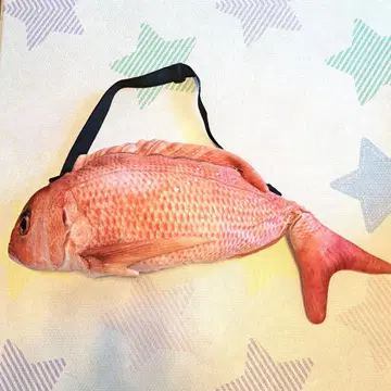 도미 BAG 특대형 봉제 인형 지퍼 백 숄더 피쉬 초 빅 사이즈