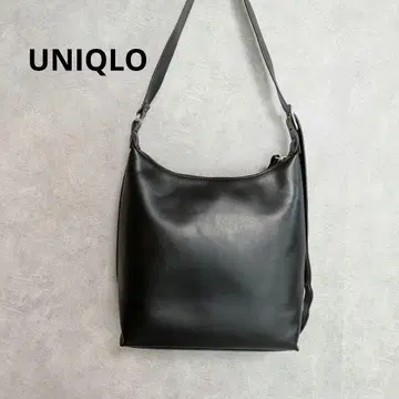 유니클로 레더 터치 스퀘어 숄더백 블랙