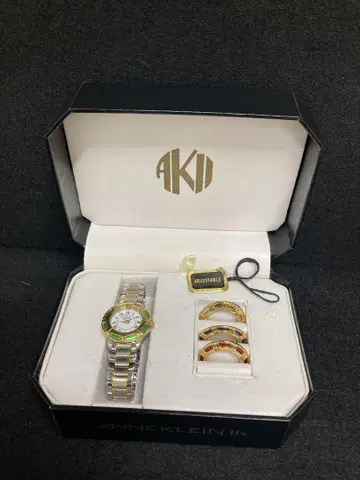 Anne Klein II 아날로그 시계 골드/실버/그린