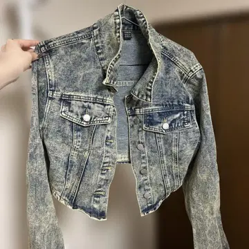 크롭 데님 자켓