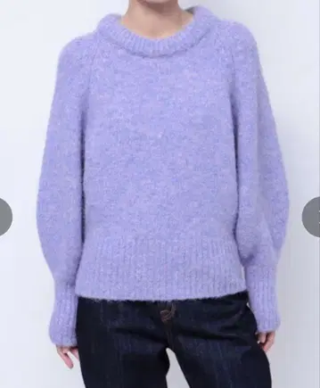 라그나문 컬러 숏 니트 풀오버 퍼플