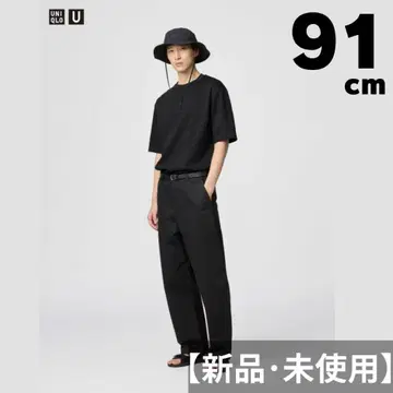[ 새상품 미사용 ] UNIQLO U 와이드 핏 치노 블랙 91