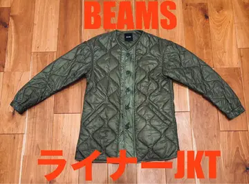 BEAMS 라이너 퀼팅 자켓 S 올리브 빔즈
