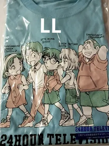 LL 24시간 TV LL 차리티셔츠 명탐정 코난 스카이블루b