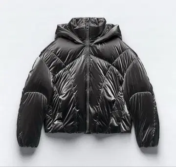 ZARA 메탈릭 퍼프 아노락 퍼프 자켓