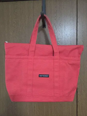 마리메꼬 캠퍼스 원단 토트백 빨간색
