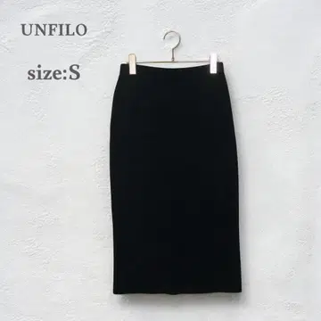 UNFILO 앙피로 니트 스커트 롱 신축성 블랙 블랙