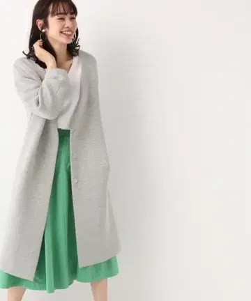 아파트 바이 로리즈 본딩 노카라 롱 코트 그레이 M 사이즈