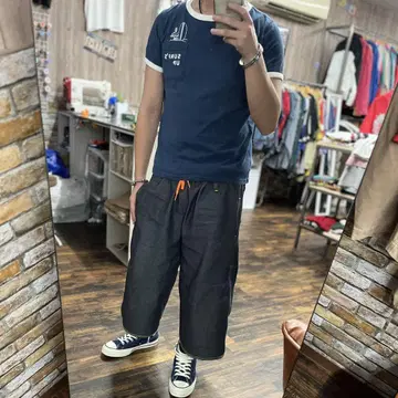 오션 퍼시픽 구제 의류 린거 T 서핑 모티브 네이비 티셔츠