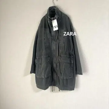 새상품급 ZARA 자라 데님 롱 자켓 아우터 블랙 흑먹색