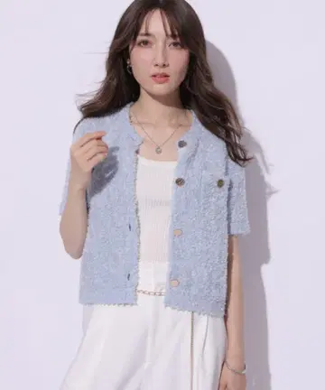 플러피 반팔 가디건 앱와이어