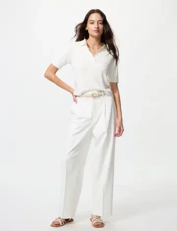 UNIQLO 유니클로 턱 와이드 팬츠 화이트