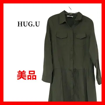 HUG.U 허리 리본 셔츠 원피스 겉옷 B1976