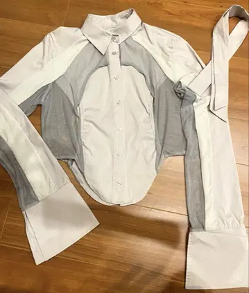 neith. 셔츠 네이스 Mesh Tied Shirt 메쉬 넥타이