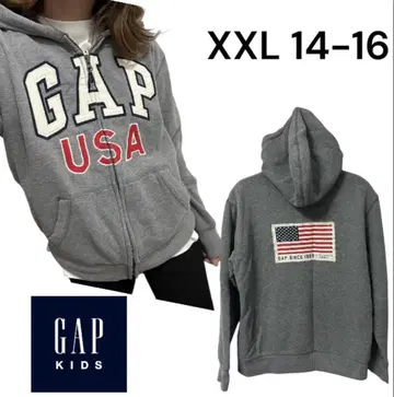 GAP 집업 후드티 속기모 USA 미국 국기 XXL