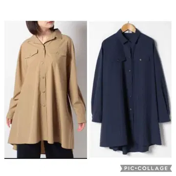 레리안 미사용 튜닉 셔츠 블라우스 네이비