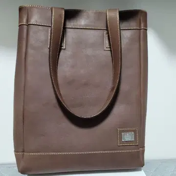 SAAD 브라운 가죽 토트백