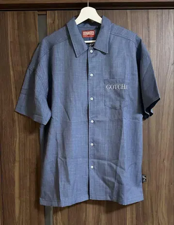 GOTCHA 반팔 셔츠 파랑 백 프린트
