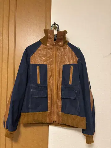 JC Penney 70s 빈티지 데님 x 가죽 M
